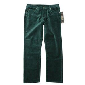 NWT DG2 Diane Gilman Green Soft Stretch Velvet Straight Leg Pants 12P 12 Petite